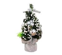 DAY8 Sapin de Noël Artificiel 20 cm Décore Mini Noël Décoration Table Bébé Fille Miniature Arbre de Noël Déco Noël Enfant Garçon pour Salon Chambre Adultes Intérieur (Argenté, 20 cm)
