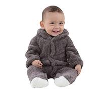 DAY8 Vêtement Bébé Garçon Hiver Pyjama Bébé Garçon Naissance Pas Cher Combinaison Bébé Fille Automne Body Nouveau Né Fille Manteau Bébé Fille Barboteuse Combipilote Combi Ours (6M(3-6 Mois), Gris)