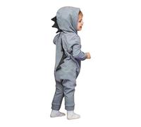 DAY8 Vêtement Bébé Garçon Naissance 0-18 Mois Pyjama Bébé Garçon Hiver 2018Combinaison Bébé Garçon Manche Longue Dinosaure Body Bébé Fille Capuche Grenouillères Barboteuses (80(6-12 Mois), Gris)