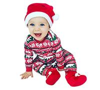 DAY8 Vêtement Bébé Garçon Naissance 0-24 Mois Noël Pyjamas Bébé Garçon Hiver Body Combinaison Bébé Fille Pas Cher Automne Barboteuse Bébé Fille Manche Longue Combipilote (80(6-12 Mois), Rouge)