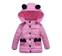 DAY8 Vêtements Bébé Fille Hiver Manteau Fille Enfant Chaud Parka Veste À capuche Blouson en Coton Enfant Garçon 1-4 Ans À Pois Automne (3-4 ans, Rose)