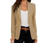 DayaEmmoTQ Blazer Femme Élégant Casual Veste de costume Business Revers Slim Manches Longues Bureau Costume Manteau, camel, L