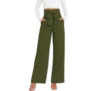 DayaEmmoTQ Pantalon Habillé pour Femme avec Ceinture - Pantalon de Costume Taille Haute à Jambe Large pour Femme de Bureau, Pantalon Palazzo Élégant pour Affaires et Loisirs