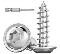 Dayalo Lot de 30 vis à tôle Torx M5 x 18 mm, en acier inoxydable A2 V2A, vis à tête bombée pour bois, vis autotaraudeuses avec disque, avec embout de tournevis, filetage complet