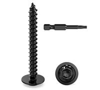 Dayalo Lot de 50 vis à tôle 3,9 x 32 mm à tête plate en acier inoxydable noir avec disque Torx vis autotaraudeuses à bois à tête bombée filetage complet avec foret
