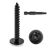 Dayalo Lot de 50 vis à tôle 4,8 x 32 mm à tête plate en acier inoxydable noir avec disque Torx Vis autotaraudeuses à bois à tête bombée Filetage complet avec foret