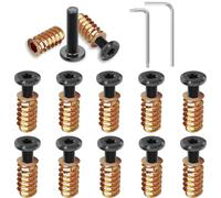 Dayalo Torx Lot de 10 vis à tête plate et écrou à visser, insert fileté en bois M8 x 20 et M8 x 25 mm, écrous filetés pour meubles en bois, avec 2 clés