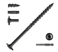 Dayalo Torx Lot de 50 vis à tête disque, 6,3 x 100 mm, noires, pour constructions en bois, panneaux d'aggloméré, vis de construction, avec double filetage hélicoïdal et embout