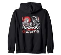 Daybreak divise Le Soleil Nocturne et la Lune et Le Duel samouraï Sweat à Capuche