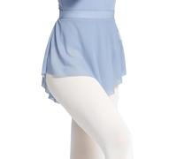 Daydance Jupe de ballet à enfiler en maille élastique pour adolescentes de 12 à 14 ans, femme, Maille grise et bleue, Taille XS
