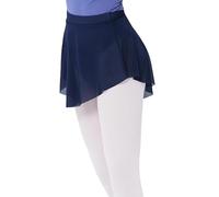 Daydance Jupe de Ballet à Enfiler en Maille élastique pour Adolescentes de 12 à 14 Ans, Femme, Maille Bleu Marine, Taille S