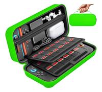 daydayup Étui de transport compatible avec Nintendo Switch 2, avec 24 cartouches de jeux, coque rigide de protection, pochette de transport DS, Vert
