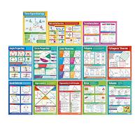 Daydream Education Lot de 13 affiches de mathématiques géométriques et mesures - Taille XL 83,8 x 59,7 cm - Papier brillant - Décoration de salle de e mathématiques pour école secondaire et