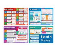 Daydream Education Lot de 4 affiches en anglais sur papier brillant 850 x 594 mm (A1)