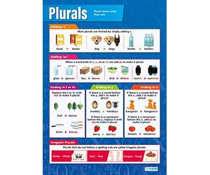 Daydream Education Plurals | Affiches en anglais | Papier brillant mesurant 850 mm x 594 mm (A1) | Affiches de salle de classe | Tableaux éducatifs