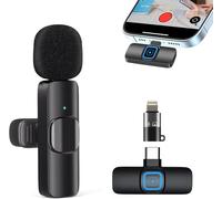 DayDup Micro Cravate sans Fil pour iPhone/iOS/Android, Micro Cravate Portable Plug & Play réduction du Bruit pour Youtube, Facebook, Twitter, Tiktok Video et La Diffusion en Direct(Adaptateur Inclus)