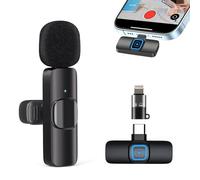 DayDup Microphone cravate sans fil Little Tikes pour iPhone/iOS/Android, microphone portable Plug & Play, suppression du bruit pour YouTube, Facebook, Twitter, TikTok, vidéo et streaming en direct,