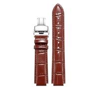 dayeer Bracelet de montre convexe en cuir pour Ulysse Nardin Marine 6300 263 6319, accessoire pour homme et femme(Brown silver,22-11mm)