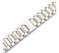 dayeer Bracelet de montre en acier pour Hamilton Khaki Jazz Eternal Field avec chaîne et fermoir papillon(Silver gold,23mm)