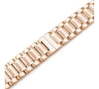 dayeer Bracelet de montre en acier pour Hamilton Khaki Jazz Eternal Field avec chaîne et fermoir papillon(Rose gold,16mm)