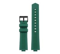 dayeer Bracelet de montre en caoutchouc pour Cartier Ballon Bleu, bracelet en silicone avec boucle papillon, style guerrier noir(Greenb,22-14mm)