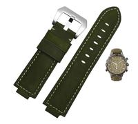 dayeer Bracelet de montre en cuir à ouverture convexe pour montre Timex Compass T2n739 T2n720 T2n721(Greens)