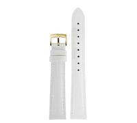 dayeer Bracelet de montre en cuir avec boucle ardillon pour Omega De Ville Trésor III Speedmaster Seamaster, pour hommes et femmes(Whiteg,16mm)