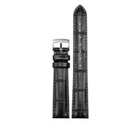 dayeer Bracelet de montre en cuir avec boucle ardillon pour Omega De Ville Trésor III Speedmaster Seamaster, pour hommes et femmes(Blacks,12mm)