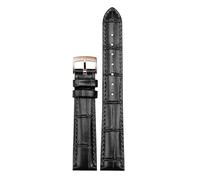 dayeer Bracelet de montre en cuir avec boucle ardillon pour Omega De Ville Trésor III Speedmaster Seamaster, pour hommes et femmes(Blackr,13mm)