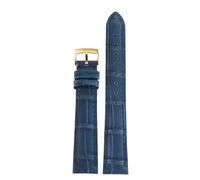 dayeer Bracelet de montre en cuir avec boucle ardillon pour Omega De Ville Trésor III Speedmaster Seamaster, pour hommes et femmes(Blueg,13mm)