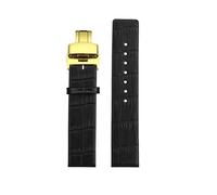 dayeer Bracelet de montre en cuir de vache pour bracelet à bouche plate pour hommes et femmes de la série K2Y211 K2Y231 K2M23(Black A G,16mm)