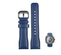 dayeer Bracelet de montre en cuir de vachette imperméable pour Seven Friday T1/01 T3/01 T2/01(Blue black)