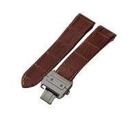 dayeer Bracelet de montre en cuir pour Cartier Santos Sandoz Série 100 avec boucle spéciale en acier inoxydable(Brown-Black-Z8,23mm)