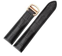 dayeer Bracelet De Montre En Cuir Pour Cartier Tank Solo Fashion(Black-gold,20mm)