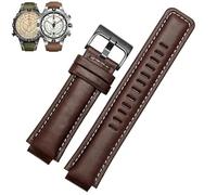 dayeer Bracelet de montre en cuir pour Timex Tidal Compass T2n739 T2n720 T2n721, bracelet de montre en toile pour homme avec ouverture convexe(Brownb)