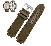dayeer Bracelet de montre en cuir pour Timex Tidal Compass T2n739 T2n720 T2n721, bracelet de montre en toile pour homme avec ouverture convexe(Canvas greens)