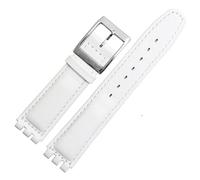 dayeer Bracelet de montre en cuir véritable pour SWATCH YRS YCS Bracelet de montre unisexe en cuir avec boucle ardillon(Whites b,17mm)
