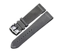 dayeer Bracelet de montre en cuir véritable suédé pour montre MIDO Ocean Star Navigator M032M032607A(Dark grayg)