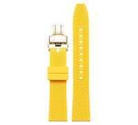 dayeer Bracelet de montre en fluoroélastomère pour montre d'aviation Hamilton Khaki Field Navy Jazzmaster avec boucle papillon(Yellowg,22mm)