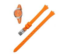 dayeer Bracelet de montre en silicone pour femme CK K4u236/K4u231, étanche, souple et confortable, accessoires(Orange-Steel)