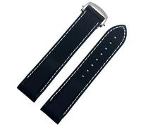 dayeer Bracelet de montre en silicone pour Omega Seamaster Planet Ocean, bracelet de montre en caoutchouc pour homme(Dark bluews,22mm)