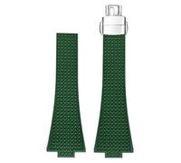 dayeer Bracelet de montre FKM pour Tissot PRX Series Super Player Convex Men Bracelet de montre en caoutchouc fluoré avec boucle papillon Accessoires(Green Clasp)