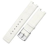 dayeer Bracelet de montre pour CK K1S21102 K1S21120 en cuir véritable pour Calvin Klein Dedicated Concave Interface Women Strap(Whites)