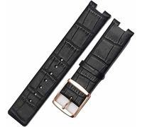 dayeer Bracelet de montre pour CK K1S21102 K1S21120 en cuir véritable pour Calvin Klein Dedicated Concave Interface Women Strap(Blackr)