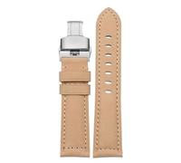 dayeer Bracelet de montre vintage en cuir de vache brossé pour Tissot 1853 Speed(Beige,24mm)