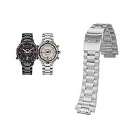 dayeer Bracelet en acier cranté pour montre Timex Tide Expedition Mariner T2N721 TW2V49000(Silver a)