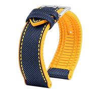 dayeer Bracelet en caoutchouc fluoré pour montre Blancpain Fifty Fathoms 5000 5015 5015D 5006 5008(Blue yellow steel,20mm)