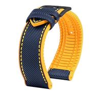dayeer Bracelet en caoutchouc fluoré pour montre Blancpain Fifty Fathoms 5000 5015 5015D 5006 5008(Blue yellow-Black,23mm)