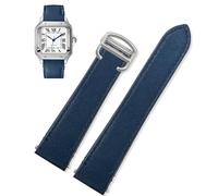 dayeer Bracelet En Cuir À Dégagement Rapide Pour Cartier Santos Classic Style WSSA0009 WSSA0010 WSSA0018, Nouvelle Chaîne De Montre SANTOS(Blue-silver,21mm)