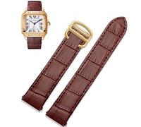 dayeer Bracelet En Cuir À Dégagement Rapide Pour Cartier Santos Classic Style WSSA0009 WSSA0010 WSSA0018, Nouvelle Chaîne De Montre SANTOS(Brown-gold,21mm)